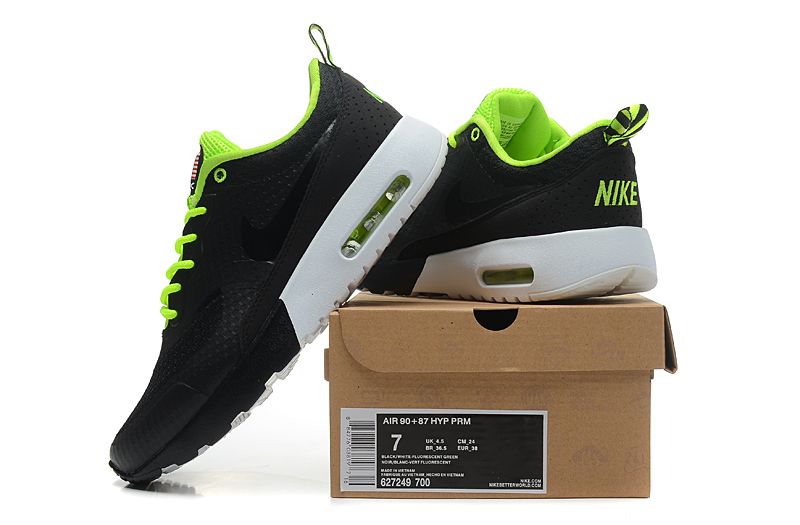 Nike Air Max Shoes Womens Black/Fluorescent Green Online